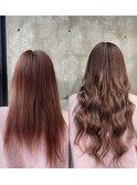 プルシールエクステピンクベージュハイライト