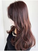 髪質改善顔周りレイヤー似合わせカットピンクブラウンTOKIO韓国