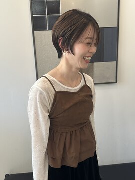 ショート/ハイライト/小顔/ココアベージュ/オリーブグレー/伏見