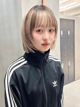 トゥコ(tuco) デザインカラー ローライト ボブ ウルフ レイヤー ブリーチ