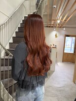 アトレ 福岡大名店(attrait)&nbsp;ツヤ感溢れるブラウンロング×大人っぽい透け感カラー