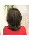 フォギーグレージュ外ハネミディ☆