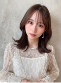 *20代30代40代◎大人かわいい小顔韓国シースルー前髪ミディアム
