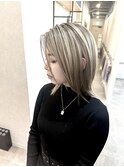 バレイヤージュストレート_チェリーブラウンフェミニン_S36