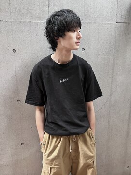 ジェノ(JENO by apish) メンズ/ハイライト/マッシュパーマ/ウルフ/アッシュブラック