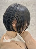 大人可愛い20代30代40代丸みショートボブ/韓国/ハイライト
