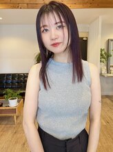 クマ(kuma.) 20代30代40代◎大人可愛い前髪ロングヘア/レッドカラー