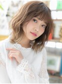 大人ハイライト外国人風小顔鎖骨ミディアムc5志木20代30代40代