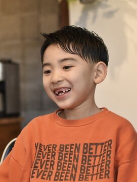 リム メンズヘア(LIM men's hair) 束感男の子アップバング【キッズカット/メンズヘア】