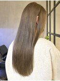 ブリーチピンクベージュボブレイヤーミディアムカットグレージュ