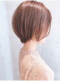 Say.丸みショートレイヤーシルキーベージュミルクティーベージュ