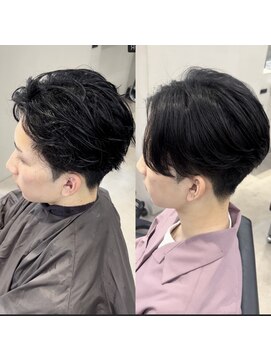 リベル(LIBER) 曲がる縮毛矯正/メンズ縮毛矯正/センターパート/毛流れ/八王子