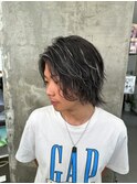 ホワイトメッシュ/ツイスト/ツイスパ/パーマ/メンズ/眉毛