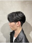 メンズセンターパートニュアンスパーマ毛流れメンズパーマ刈上げ