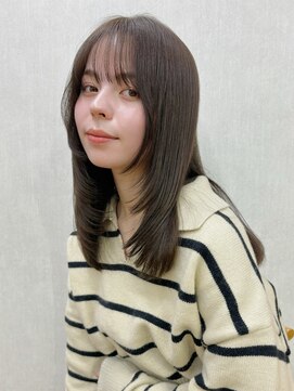 ガーデン 銀座(GARDEN) ミディアムヘア レイヤー ミディアムレイヤー グレージュ 前髪