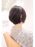 ショートボブ似合わせカット白髪ぼかし40代50代ショート