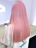 プネル(punel)&nbsp;原宿　ピンクミルクティーベージュ　レイヤーロング　ブリーチ