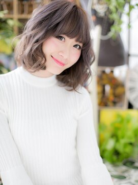 カバーヘア ブリス 上尾西口店(COVER HAIR bliss) *bliss上尾*個性的カラー&斜めバング☆ガーリーミディa!