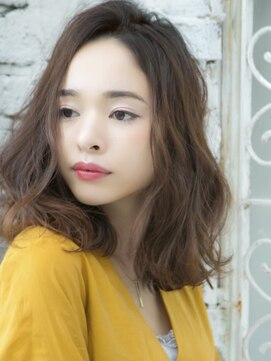 ロンドプランタン 恵比寿(Lond Printemps) 前髪なし かきあげバング ゆるウェーブ