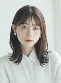 暗髪×ロブ×シースルーバング×フレンチガーリー