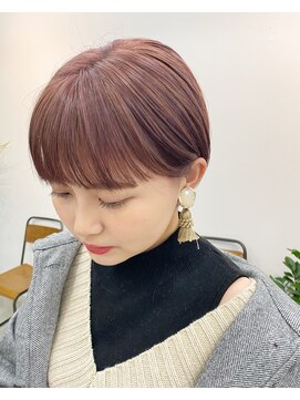 エマ 中山店(EMMA) ピンクベージュ ピンクカラー ショートボブ