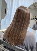 <宮本>細めハイライト×ニュアンスベージュ