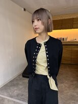 ネルケ 立川(nelke)&nbsp;パツっとラインボブベージュこなれミディ20代30代40代