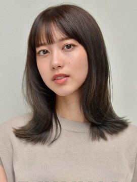 シーン(SCENE) くびれミディ　顔周りレイヤー　オレンジブラウン【天神/今泉】