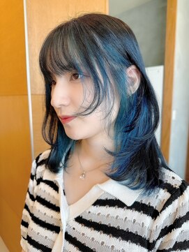 イロウ 山口どうもん店(IROW) インナーカラー/デザインカラー/ブルー