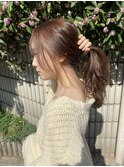 大人かわいいまろやかピンクベージュ/小顔シースルー前髪