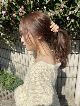 ガーランド (Garland) 大人かわいいまろやかピンクベージュ/小顔シースルー前髪