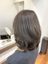 ネックス 表参道本店(nex)&nbsp;【nex 表参道】白髪ぼかし ハイライト ボブレイヤー 齋藤