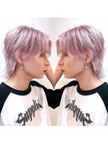 ルーム(Room)&nbsp;韓国センターパート/メンズウルフ/ピンクアッシュ