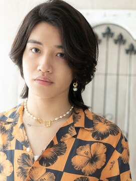 モッズヘアー メン 戸田公園店(mod's hair men) Cカールでルーズなかきあげバングメンズロングウルフd戸田公園