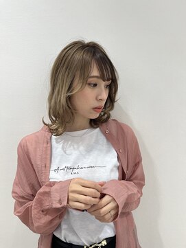 ブリング バイ スノードロップ 吉祥寺(BRING by Snowdrop) デザインカラー/レイヤーカット/ウェットヘア/オリーブベージュ