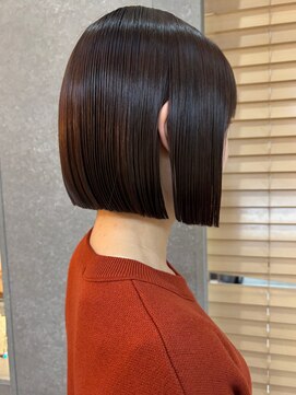 ロンド ボーイ 表参道(Lond BOY) イメチェン外ハネボブ美髪ワイドバングレイヤー縮毛矯正