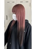 ピンクベージュ × ブラウンルーツカラー (HINA)