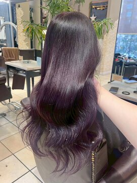 艶髪/パープルブラウン/ロングレイヤー