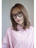 ミディアム・ロング/絶壁解消/前髪あり/20代／30代/面長