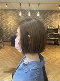 大人ボブ_切りっぱなしボブ_マロンベージュ
