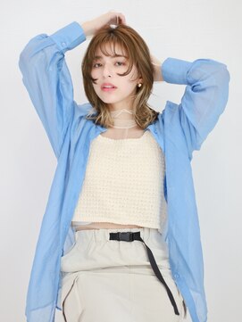 テトテ 門戸厄神店(tetote) 顔周りレイヤー インナーカラー ショコラアッシュ