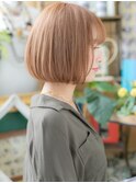 ■カーキベージュハイライト前下がりボブ52-5戸頭10代20代30代