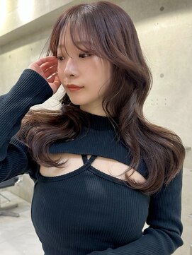 サイン 渋谷(SIGN) 美髪エアリーロングピンクブラウン切りっぱなしボブ