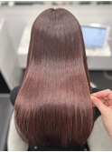 ロングヘアーピンクベージュ髪質改善　赤坂見附