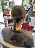 タイトローポニーテール　お呼ばれヘア　結婚式