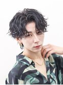 MEN’S HAIR/ブルーブラック/フェザーパーマ/渋谷/韓国/メンズ