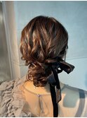【ふわふわシニヨン】結婚式/銀座/ヘアセット/カチモリ/アレンジ