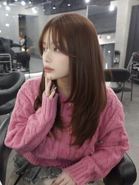 ラベル 渋谷(LAVEL) レイヤーカット×ブリーチなしモカブラウン