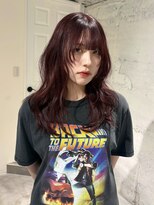 ヨーク(YOKE)&nbsp;【YOKE】顔周りレイヤーブリーチなしダークレッドボルドー前髪
