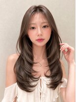 ベル 新宿(Belle) 美髪矯正ハッシュカットシースルーバングレイヤーミルクベージュ